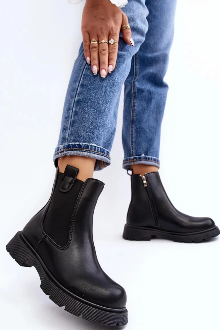 Botki Sztyblety Damskie Na Zamek Czarne Ramhel