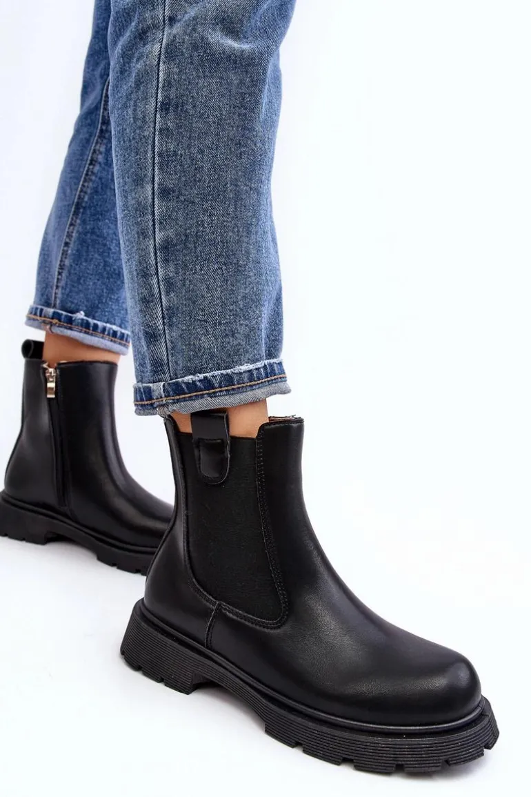 Botki Sztyblety Damskie Na Zamek Czarne Ramhel