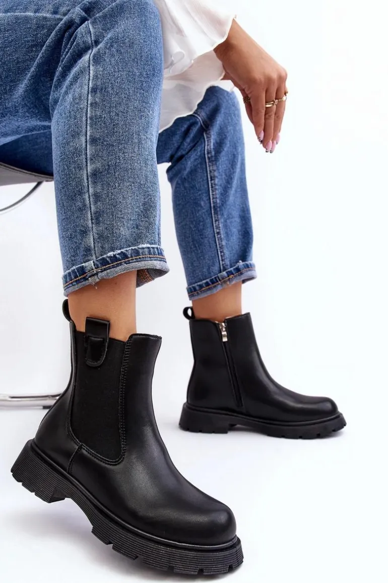Botki Sztyblety Damskie Na Zamek Czarne Ramhel