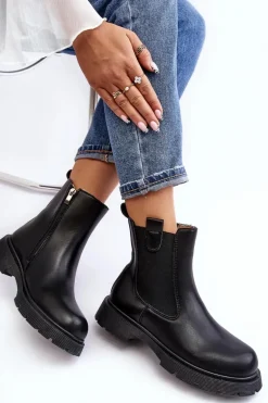 Botki Sztyblety Damskie Na Zamek Czarne Ramhel