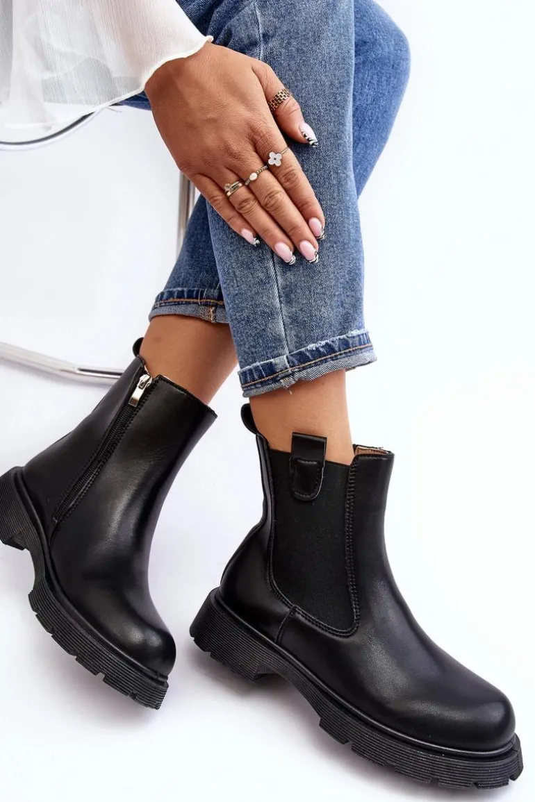 Botki Sztyblety Damskie Na Zamek Czarne Ramhel