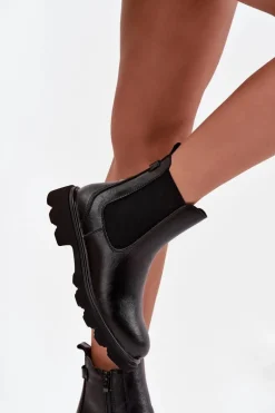 Botki Sztyblety Damskie Ocieplane Na Zamek Czarne Rivelia