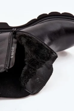 Botki Sztyblety Damskie Ocieplane Na Zamek Czarne Rivelia