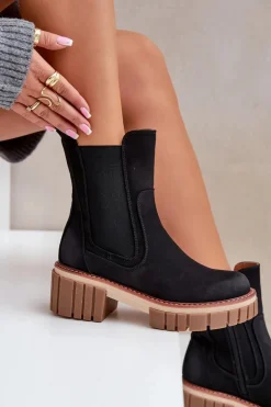 Botki Sztyblety Na Zamek Ocieplane Czarne Linneviae