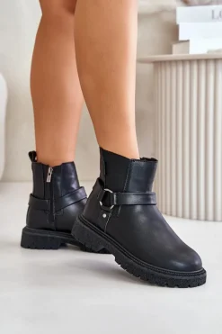 Botki Sztyblety Ocieplane Na Zamek Big Star OO274A128 Czarne