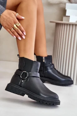 Botki Sztyblety Ocieplane Na Zamek Big Star OO274A128 Czarne