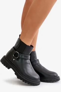 Botki Sztyblety Ocieplane Na Zamek Big Star OO274A128 Czarne