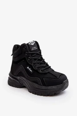 Botki Trapery Damskie Ocieplane Sznurowane Lee Cooper LCJ-23-44-1976L Czarne