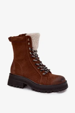 Botki Trapery Damskie Z Eko Skóry Camel Bellora