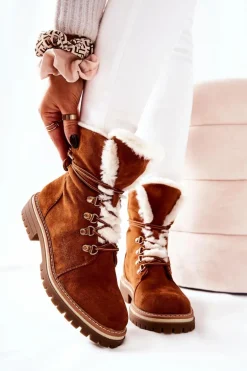 Botki Trapery Ocieplane Camel Nelby