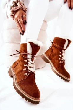 Botki Trapery Ocieplane Camel Nelby