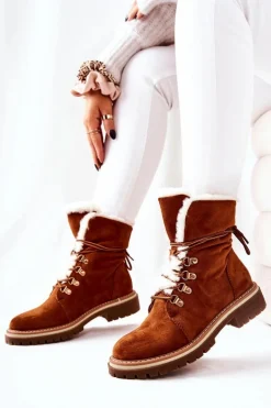 Botki Trapery Ocieplane Camel Nelby