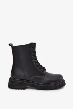 Botki Workery Damskie Ocieplane Na Zamek Czarne Tavera