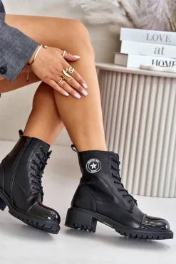 Botki Workery Na Zamek Ocieplane Czarne Soratta