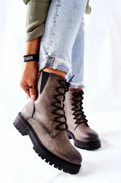 Botki Workery Ocieplane Sergio Leone Szare TR756