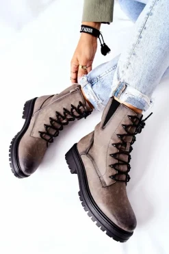 Botki Workery Ocieplane Sergio Leone Szare TR756