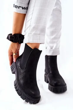 Botki Workery Trapery Ocieplane Sergio Leone TR761 Czarne