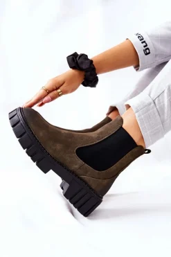 Botki Workery Trapery Ocieplane Sergio Leone TR761 Zielone