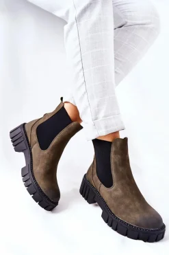 Botki Workery Trapery Ocieplane Sergio Leone TR761 Zielone