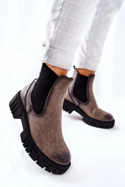 Botki Workery Trapery Ocieplane Sergio Leone TR761 Szare