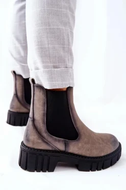 Botki Workery Trapery Ocieplane Sergio Leone TR761 Szare