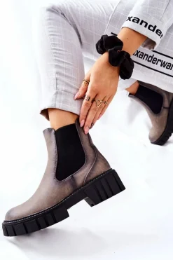 Botki Workery Trapery Ocieplane Sergio Leone TR761 Szare