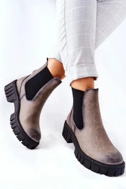 Botki Workery Trapery Ocieplane Sergio Leone TR761 Szare