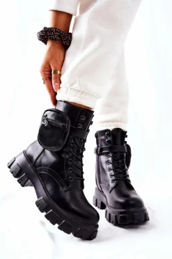 Botki Workery Z Nerką Na Pasku Czarne Lanstrom