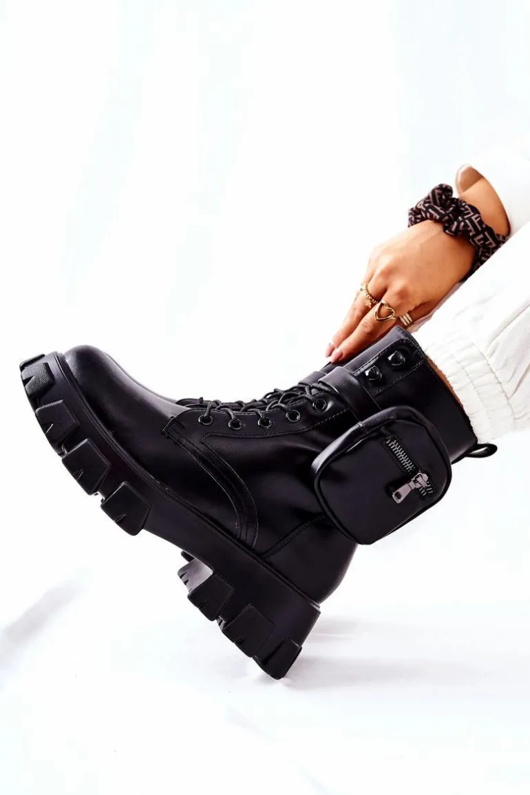 Botki Workery Z Nerką Na Pasku Czarne Lanstrom