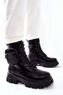 Botki Workery Z Nerką Na Pasku Czarne Lanstrom