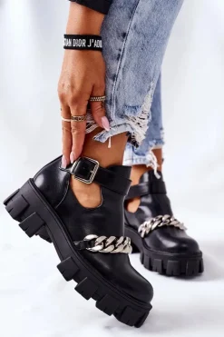 Botki Z Łańcuszkiem Czarne Torment