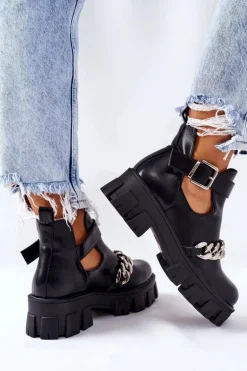 Botki Z Łańcuszkiem Czarne Torment