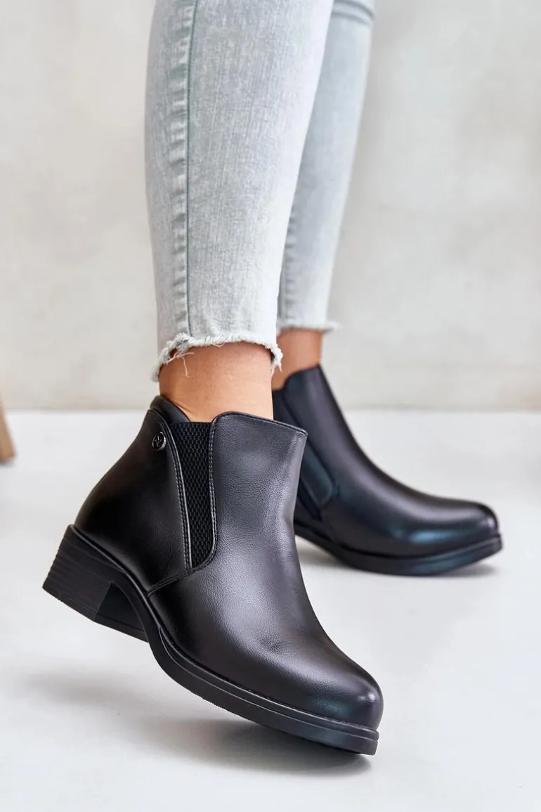 Botki Z Niską Cholewką Ocieplane Futerkiem Vinceza 85150 Czarne