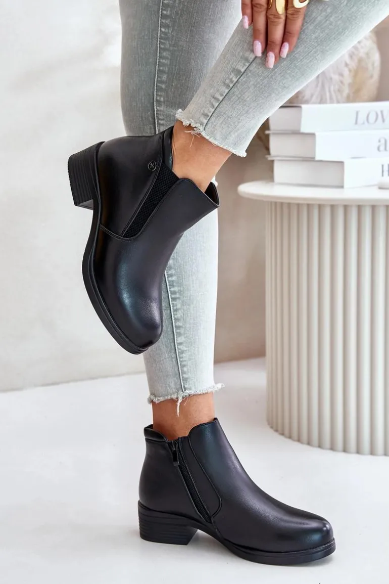 Botki Z Niską Cholewką Ocieplane Futerkiem Vinceza 85150 Czarne