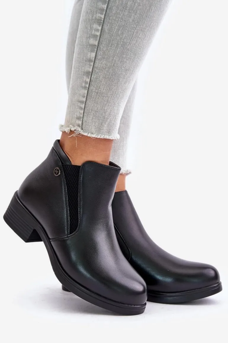 Botki Z Niską Cholewką Ocieplane Futerkiem Vinceza 85150 Czarne