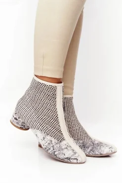 Botki Z Plecionki Na Obcasie Maciejka 04937-03 Popiel