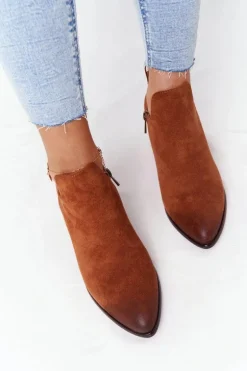 Botki Z Wycięciami Na Słupku Vinceza 21-10558 Camel