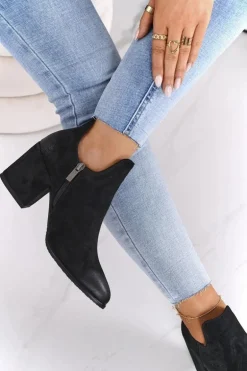 Botki Z Wycięciami Na Słupku Vinceza 21-10558 Czarne