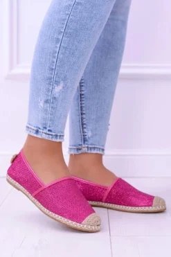 Brokatowe Espadryle Lu Boo Fuksja