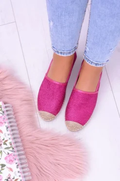 Brokatowe Espadryle Lu Boo Fuksja