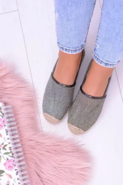 Brokatowe Espadryle Lu Boo Khaki