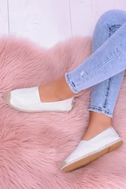 Brokatowe Espadryle Lu Boo Białe
