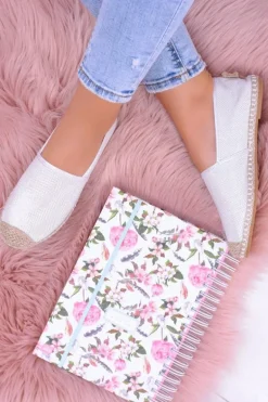 Brokatowe Espadryle Lu Boo Białe