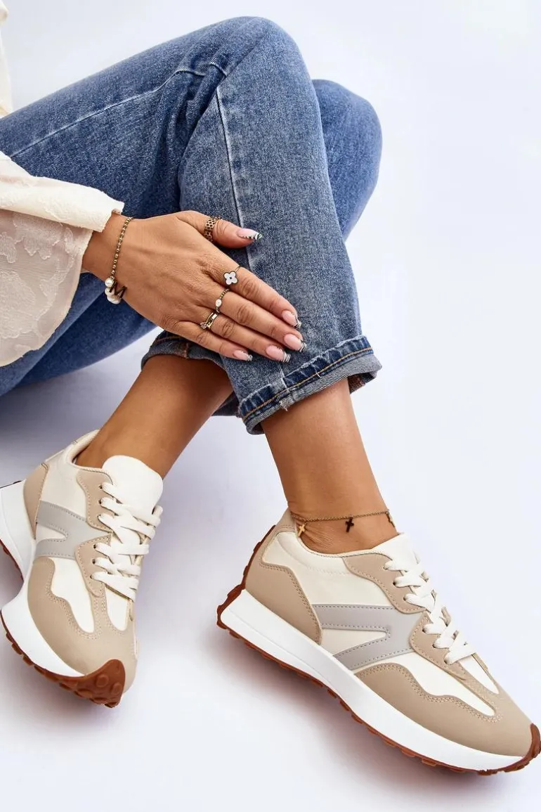 Buty Sportowe Damskie Beżowe Chloette