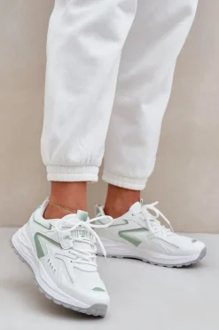 Buty Sportowe Damskie Big Star NN274A095 HI-POLY SYSTEM Biało-Zielone