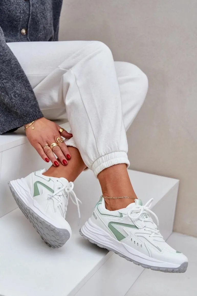 Buty Sportowe Damskie Big Star NN274A095 HI-POLY SYSTEM Biało-Zielone