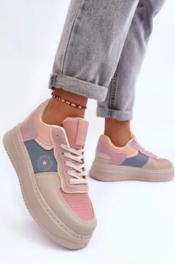 Buty Sportowe Damskie Big Star MM274233 Różowo-Beżowe
