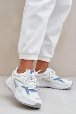 Buty Sportowe Damskie Big Star NN274A094 HI-POLY SYSTEM Biało-Niebieskie