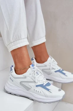 Buty Sportowe Damskie Big Star NN274A094 HI-POLY SYSTEM Biało-Niebieskie