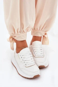 Buty Sportowe Damskie Na Platformie Białe Nevliese